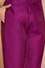 Purple Silk Blend Floral Printed Straight Kurta Trouser With Dupatta PKSKD3216