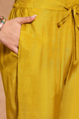 Yellow Viscose Floral Printed Straight Kurta Sets PKSKD3163