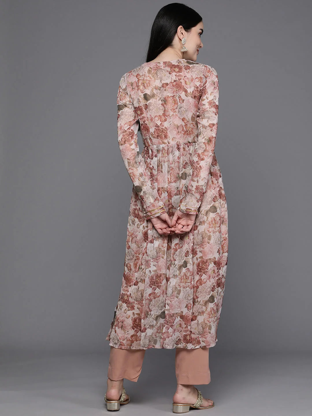 Floral Printed Women's Kurta Set with Gotta Patti | Indian Sets