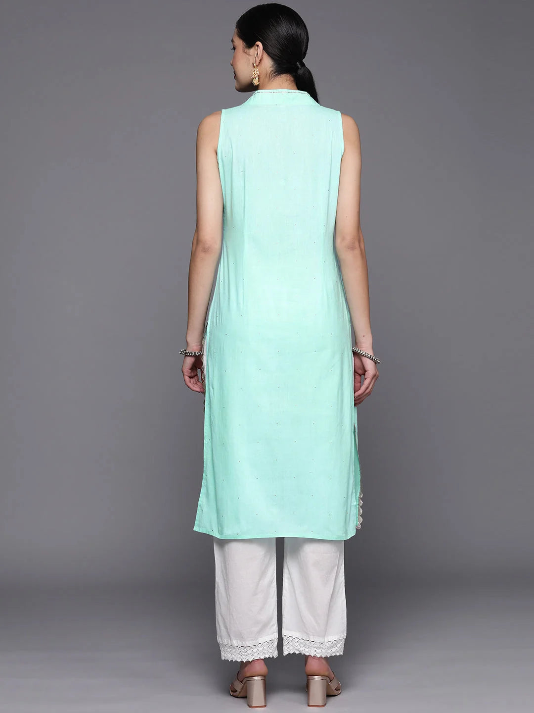 Blue Cotton Printed Indian Kurta - Stylish Short Kurti Design