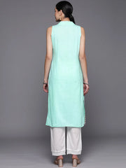 Blue Pure Cotton Printed Kurta-AHKUCOGL-970