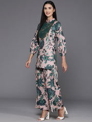 Green Printed Ethnic Tunic with Palazzos-AHTUPZ-COMBO-748