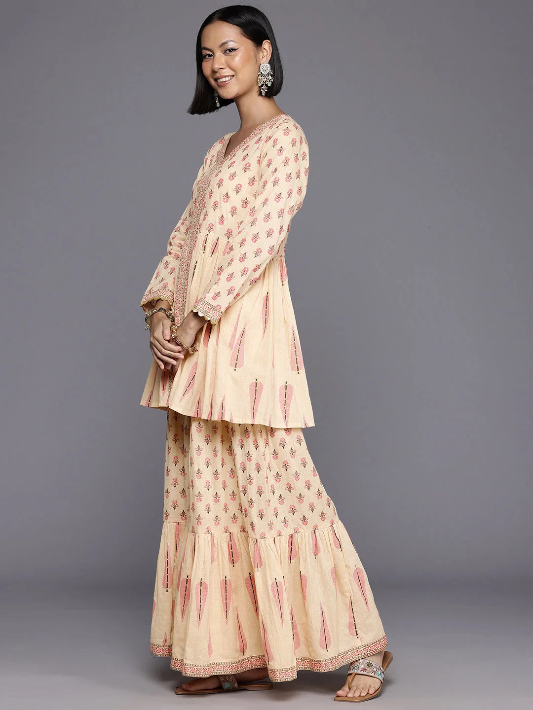 Ethnic Kurti Sharara Set - Women's Two Piece Sets Online Shop