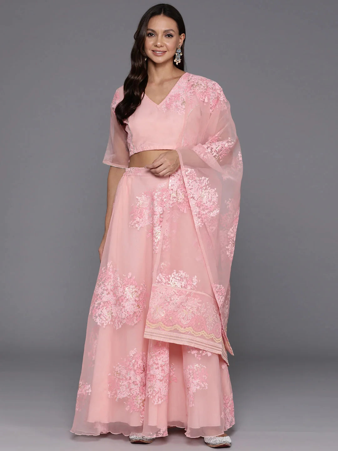 Printed Organza Lehenga - Designer Wedding Lehenga for Women