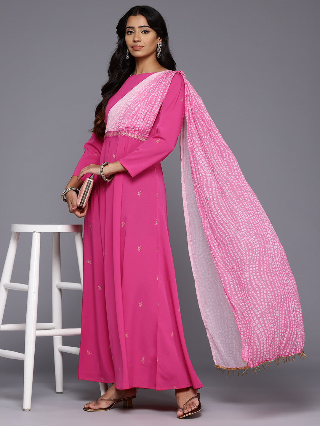 Printed Layered Maxi Gown | Shop Indian Dresses Online Now