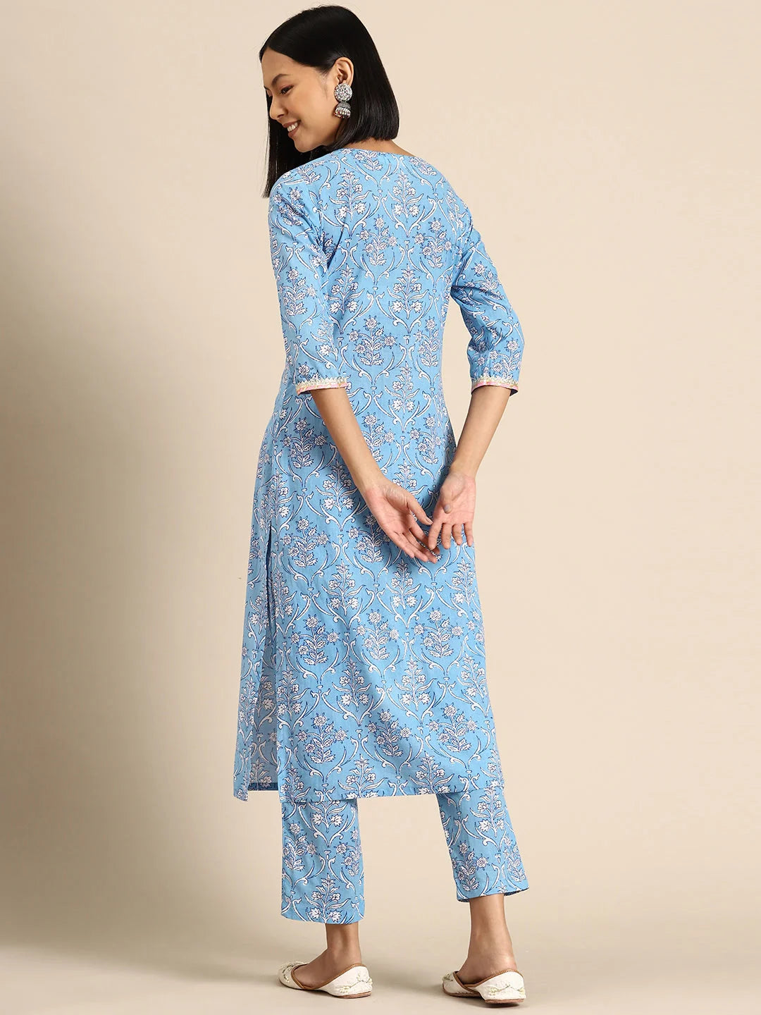 Light Blue Print Kurta Pyajama with Gota Work | Stylish Shirts