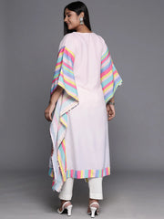 Pink & Yellow Printed Plus Size Kaftan Kurta-AP-AHKFCRDP-6060