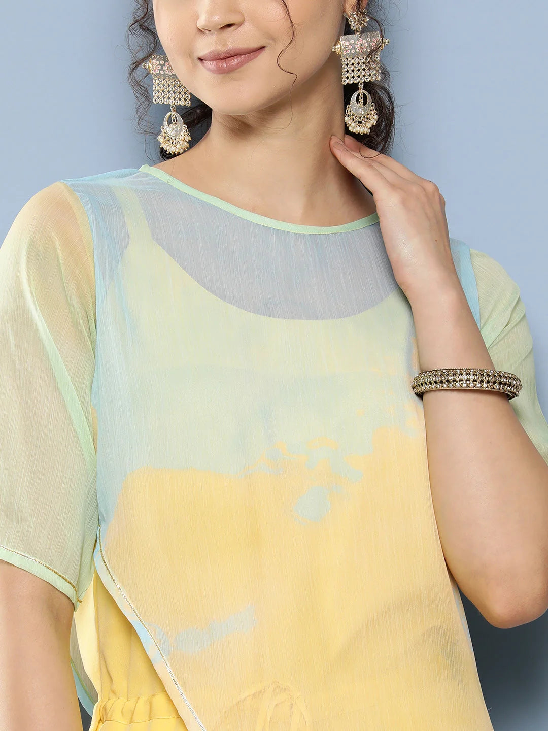 Yellow Printed Jumpsuit: Trendy Women's Jumpsuit Sets Online