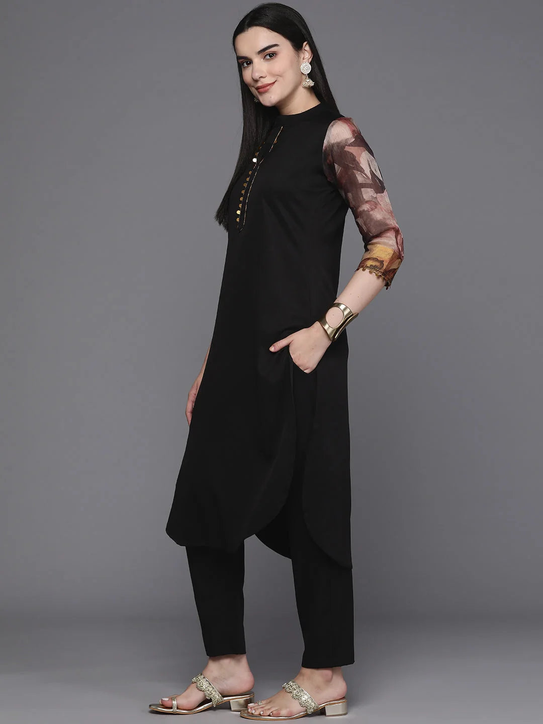 Sequinned Women's Kurta Set with Dupatta | Indian Kurta