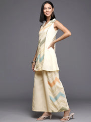 Off White Printed Tunic with Palazzos-AHTUPZ-COMBO-776