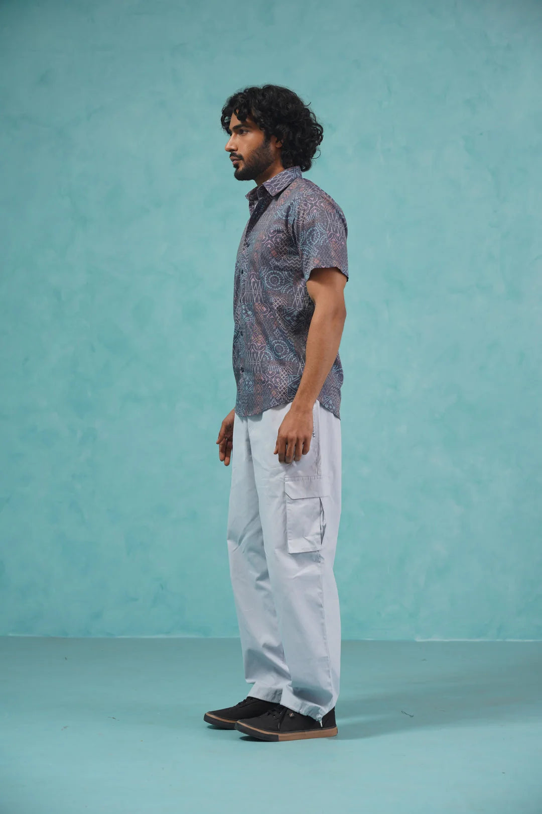 Grey Printed Shirt | Cotton Mens Beach & Casual Shirts