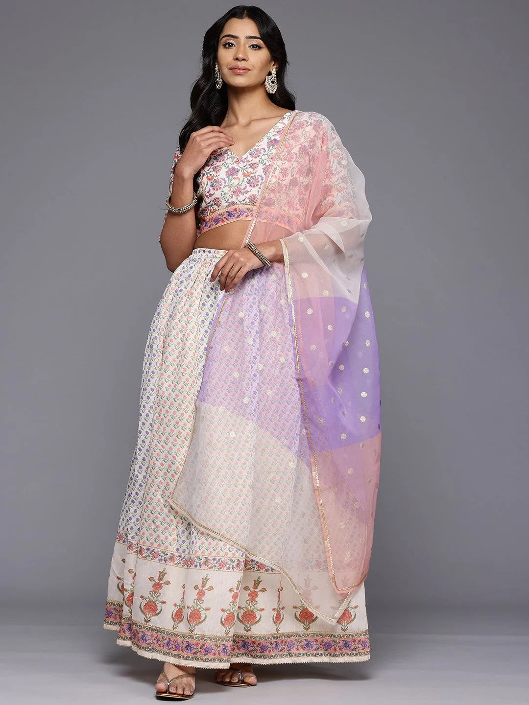 Ready to Wear Women's Printed Lehenga & Blouse with Dupatta