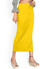 Women's Yellow Lycra High Rise Saree Shapewear-6-PL-YELLOW