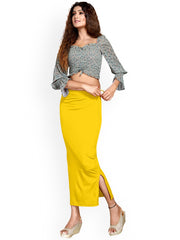 Women's Yellow Lycra High Rise Saree Shapewear-6-PL-YELLOW
