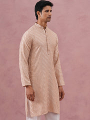 Rayon Embroidered Kurta for Men (65KO 5333 Beige ) [FF] [Q-18]