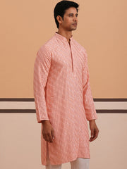 Rayon Embroidered Kurta for Men ( 65KO 5333 Peach ) [FF] [Q-18]