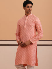 Rayon Embroidered Kurta for Men ( 65KO 5333 Peach ) [FF] [Q-18]