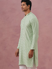Rayon Embroidered Kurta for Men ( 65KO 5333 Pista ) [FF] [Q-18]