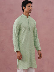 Rayon Embroidered Kurta for Men ( 65KO 5333 Pista ) [FF] [Q-18]