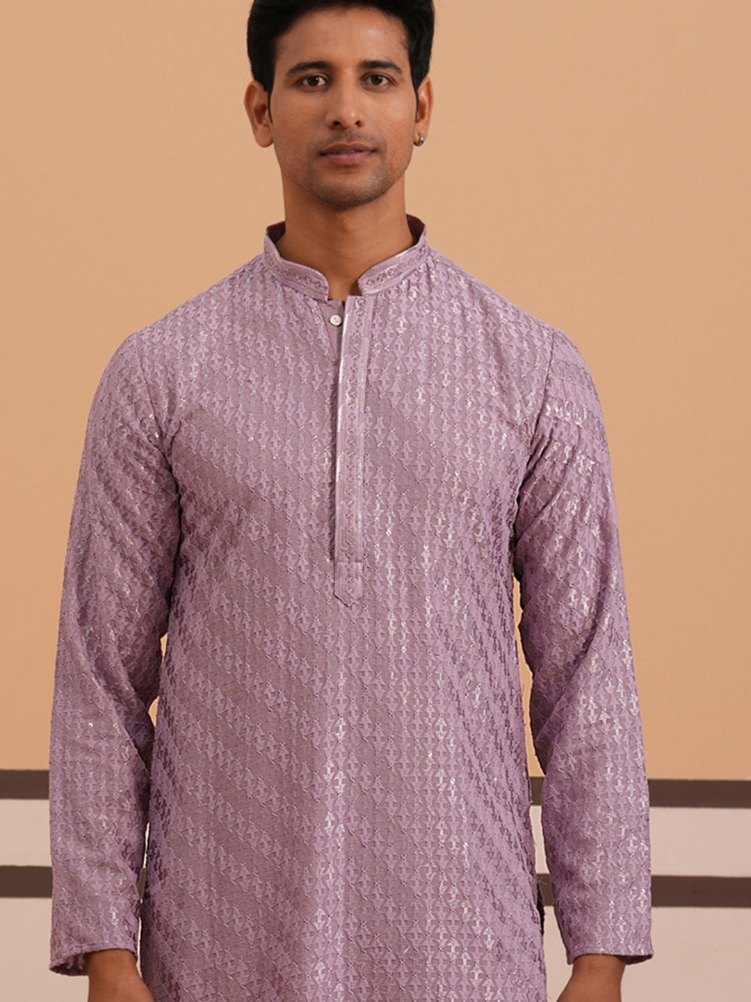 Rayon Embroidered Kurta for Men (65KO 5333 Purple ) [FF] [Q-18]