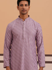 Rayon Embroidered Kurta for Men (65KO 5333 Purple ) [FF] [Q-18]