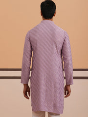Rayon Embroidered Kurta for Men (65KO 5333 Purple ) [FF] [Q-18]