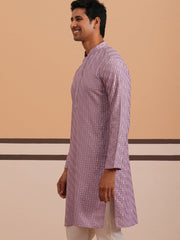 Rayon Embroidered Kurta for Men (65KO 5333 Purple ) [FF] [Q-18]