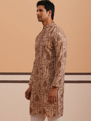 Men’s Ethnic Embroidered Kurta (65KO 5339 Brown ) [FF] [P-12]