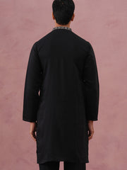 Men Ethnic Embroidered Kurta (65KO 5342 Black ) [FF] [B-1-2]