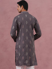 Festive Silk Blend Embroidered Kurta (65KO 5346 Grey ) [FF] [B-1-2]
