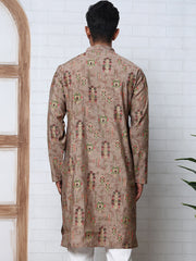 Traditional Foil Printed Kurta for Men (65KO 5348 Brown ) [FF] [D-1]