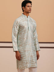 Premium Silk Blend Embroidered Kurta (65KO 5351 Blue ) [FF] [B-1-2]