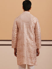 Premium Silk Blend Embroidered Kurta ( 65KO 5351 Peach ) [FF] [B-1-2]