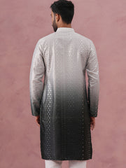 Ombre Silk Blend Kurta with Sequin Work (65KO 5357 Grey ) [FF] [Q-12-13]