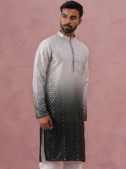 Ombre Silk Blend Kurta with Sequin Work (65KO 5357 Grey ) [FF] [Q-12-13]