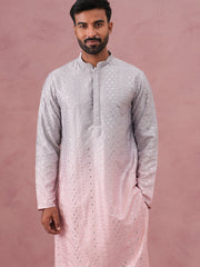 Ombre Silk Blend Kurta with Sequin Work ( 65KO 5357 Peach ) [FF] [Q-12-13]