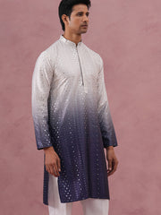 Ombre Silk Blend Kurta with Sequin Work (65KO 5357 Purple ) [FF] [Q-12-13]