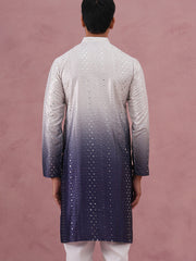 Ombre Silk Blend Kurta with Sequin Work (65KO 5357 Purple ) [FF] [Q-12-13]