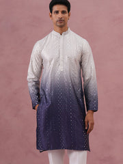 Ombre Silk Blend Kurta with Sequin Work (65KO 5357 Purple ) [FF] [Q-12-13]