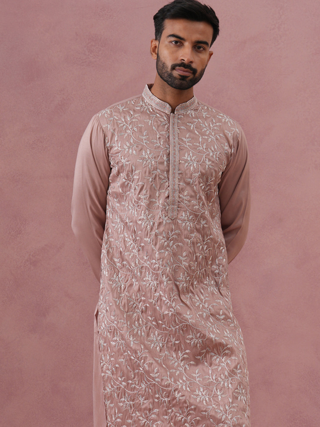 Heavy Floral Thread Work Kurta ( 65KO 5359 Peach ) [FF] [B-1-2]