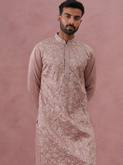 Heavy Floral Thread Work Kurta ( 65KO 5359 Peach ) [FF] [B-1-2]