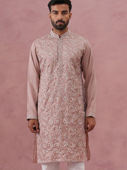 Heavy Floral Thread Work Kurta ( 65KO 5359 Peach ) [FF] [B-1-2]