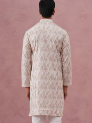 Peach Geometric Print & Sequin Kurta ( 65KO 5379 Peach ) [FF] [A-1-4]