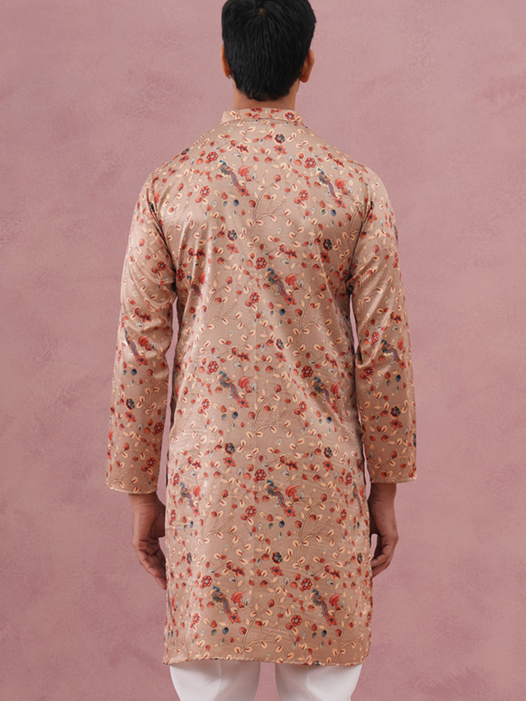 DesiQlo Men Printed Kurta Only - Gold