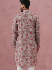 Abstract Printed Cotton Blend Kurta (65KO 5384 Brown ) [FF] [A-1-4]