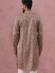 Men’s Thread Work & Printed Kurta (65KO 5390 Beige ) [FF] [A-1-4]