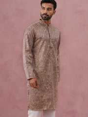Men’s Thread Work & Printed Kurta (65KO 5390 Beige ) [FF] [A-1-4]