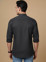 Men’s Casual Solid Short Kurta (65KO 5393 Charcoal ) [FF] [P-16]