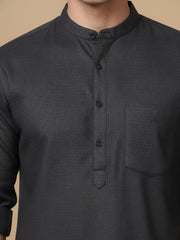 Men’s Casual Solid Short Kurta (65KO 5393 Charcoal ) [FF] [P-16]