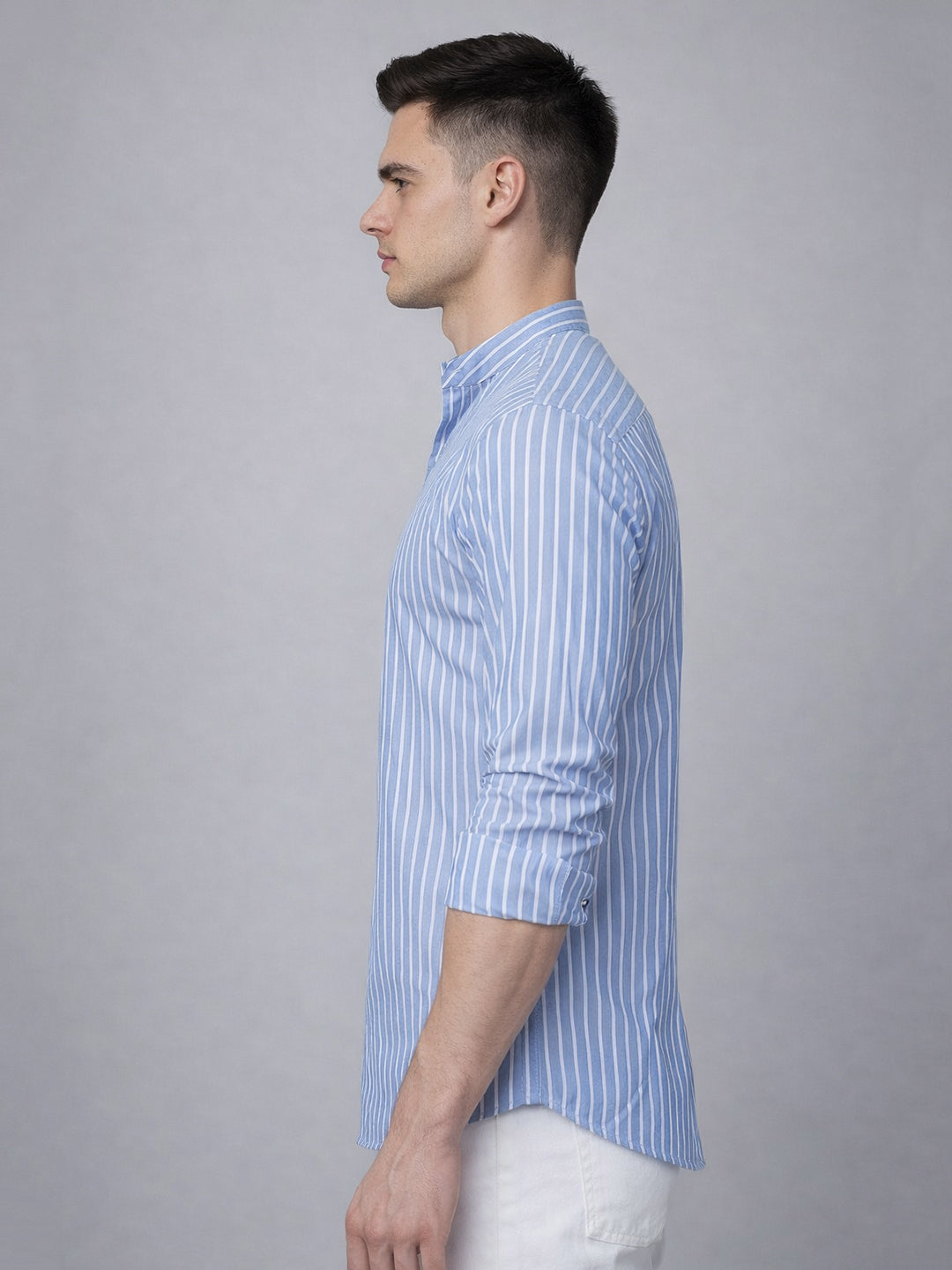 DesiQlo Men Striped Kurta Only - Blue - 65KO_5394Blue_S